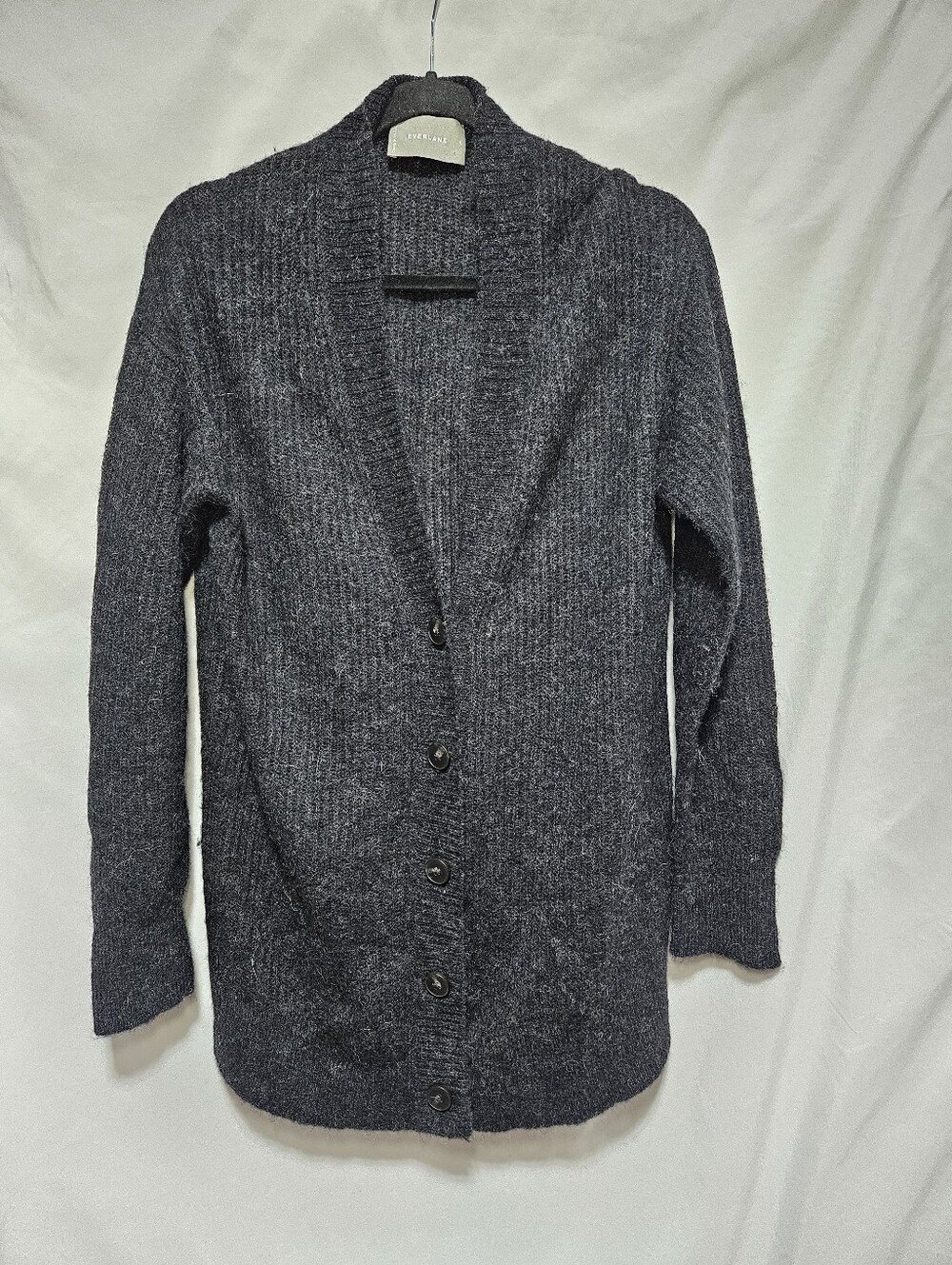 Everlane Alpaca Merino Wool Blend Button Front Cardigan Sweater Gray Small